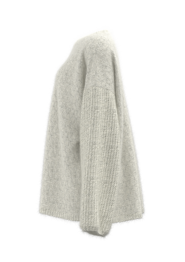 Schulterfreier Damenpullover mit Rundhalsausschnitt