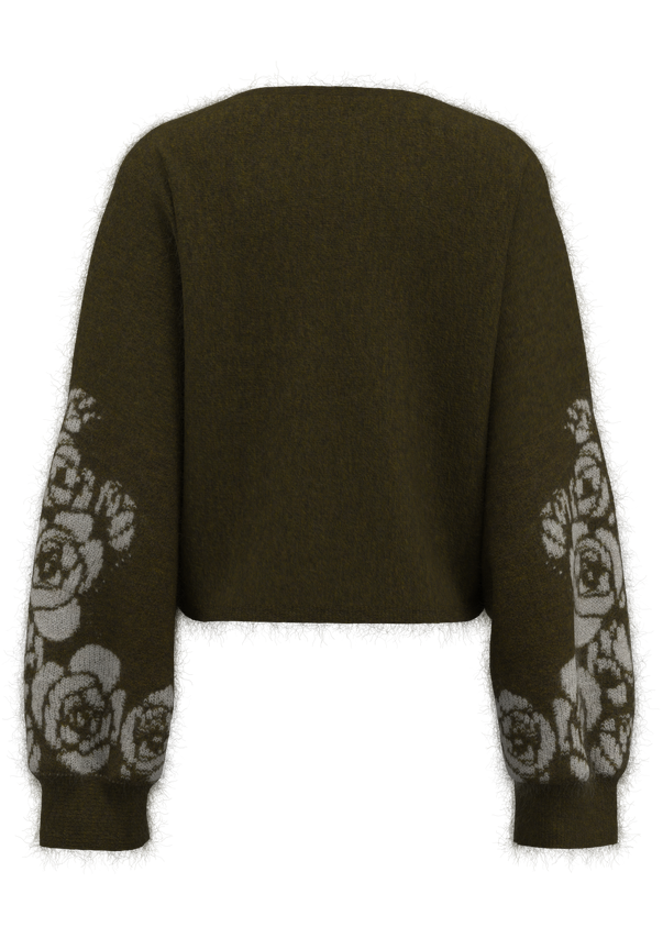 Schulterfreier Jacquard-Pullover f&uuml;r Damen