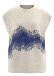Gilet en maille jacquard &agrave; col rond pour femme