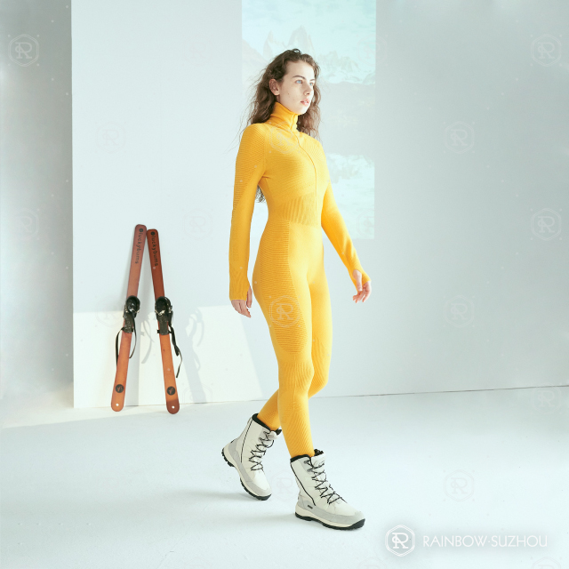 Body de esqu&iacute; de lana merino capa base sin costuras