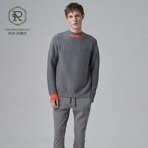 Jersey con cuello redondo para hombre, ropa deportiva sin costuras de lana RWS