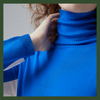 Jersey de mujer con cuello alto y 18GG Intarsia SIN COSTURAS LANA RWS 