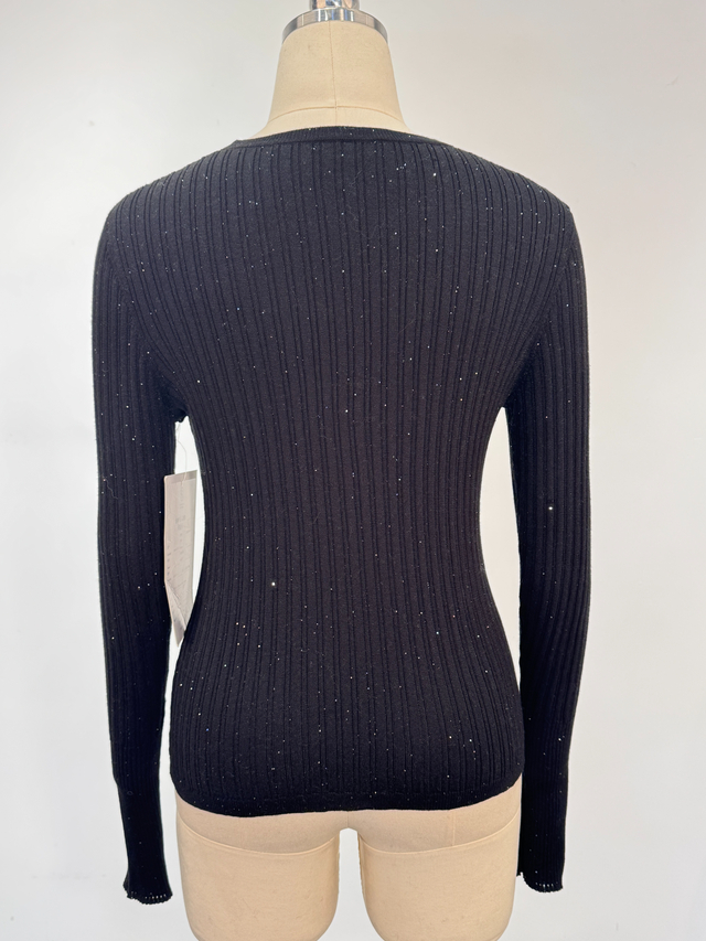 Pull ajust&eacute; en laine m&eacute;lang&eacute;e sans couture