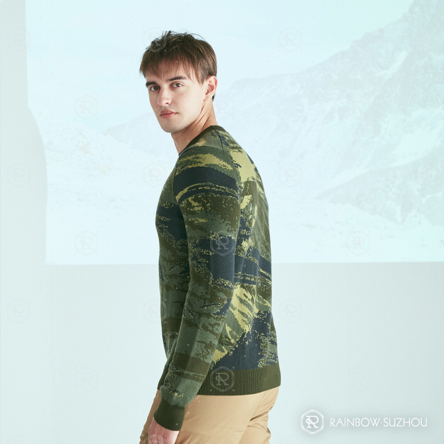 Jersey de jacquard de lana merino